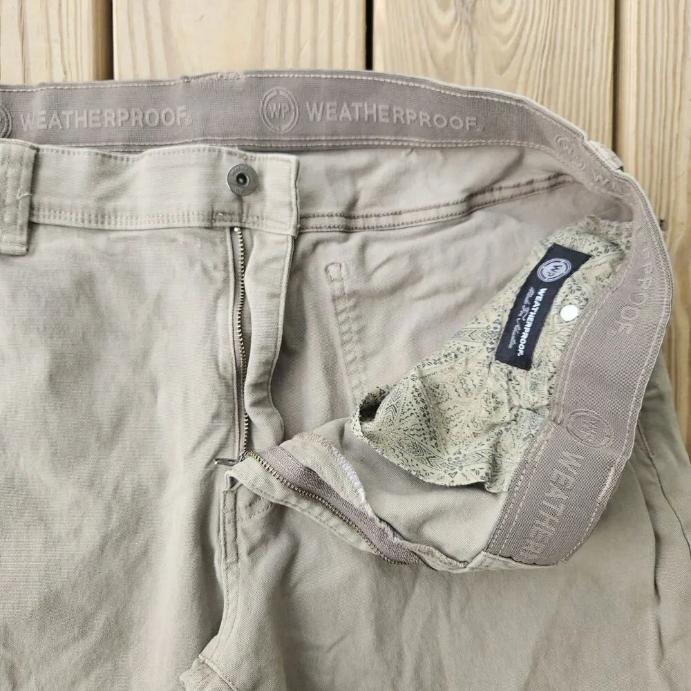 WP Weatherproof Men's 36x32 Active Stretch Utility Pants Dark Khaki Gray